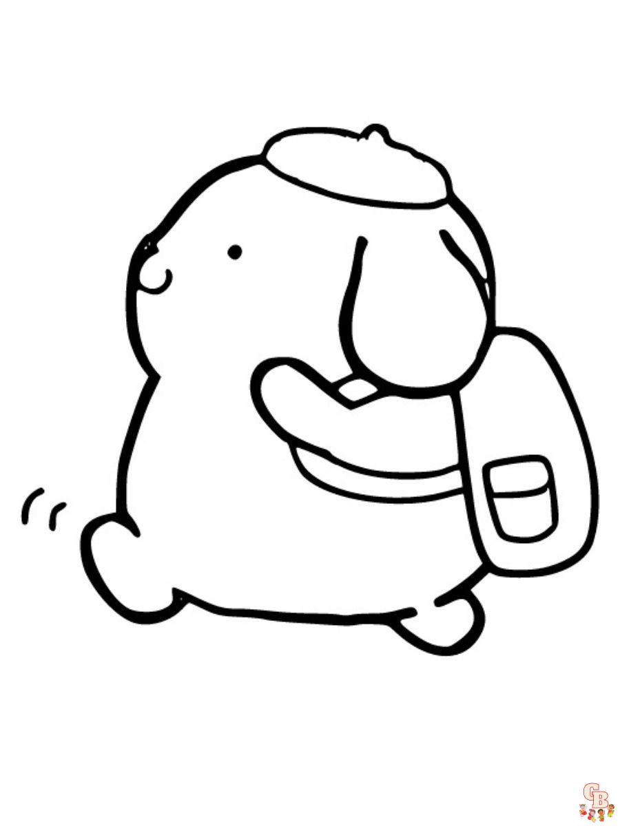 pompompurin coloring pages cute