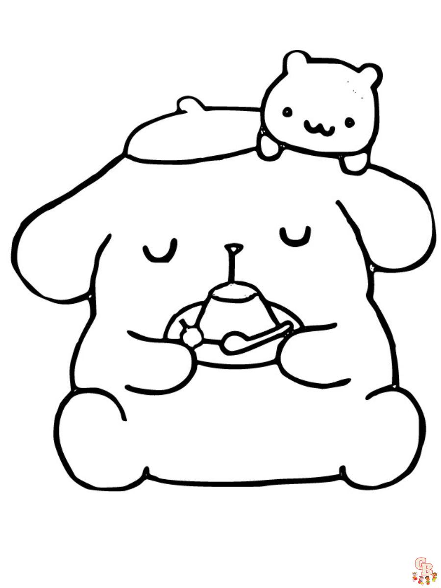 pompompurin kawaii sanrio coloring pages