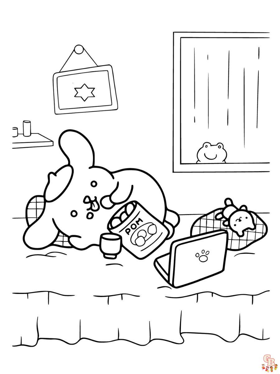 pompompurin sanrio coloring pages to print