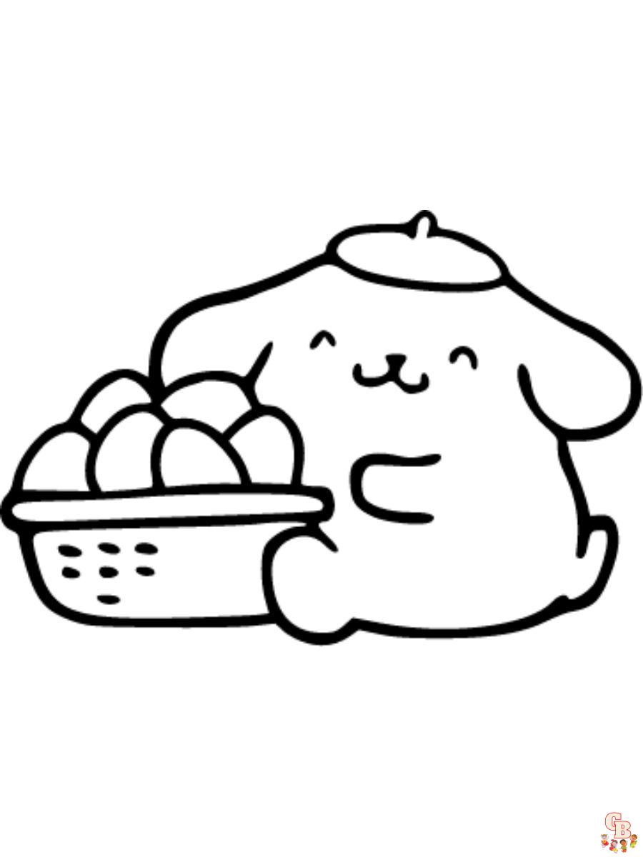 pompompurin sanrio coloring pages