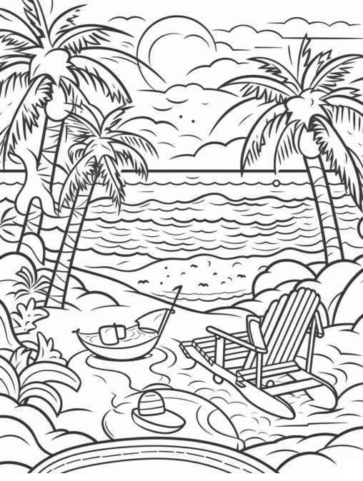 Summer Coloring Pages Free and Printable for Kids and Adults