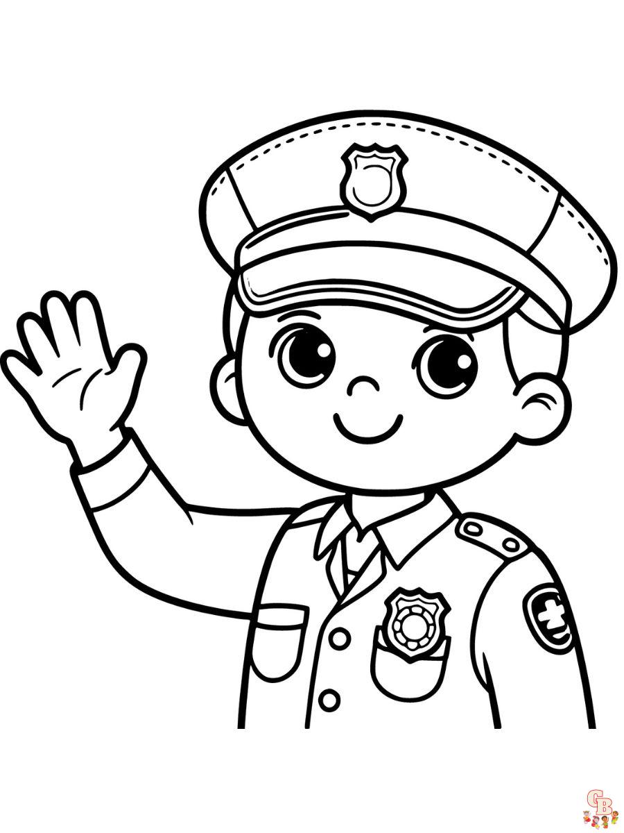 preschool police coloring pages