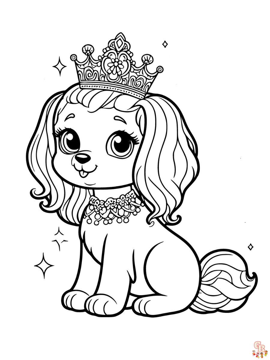 princess and dog coloring pages