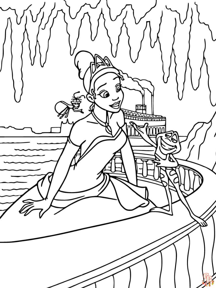 princess and the frog princess tiana coloring pages
