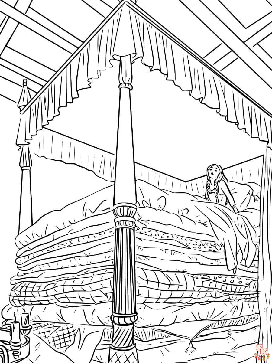 princess and the pea coloring pages