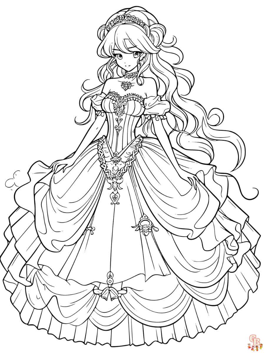princess anime coloring pages