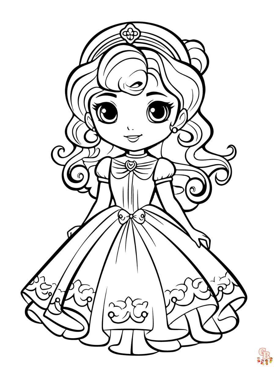 princess cute coloring pages