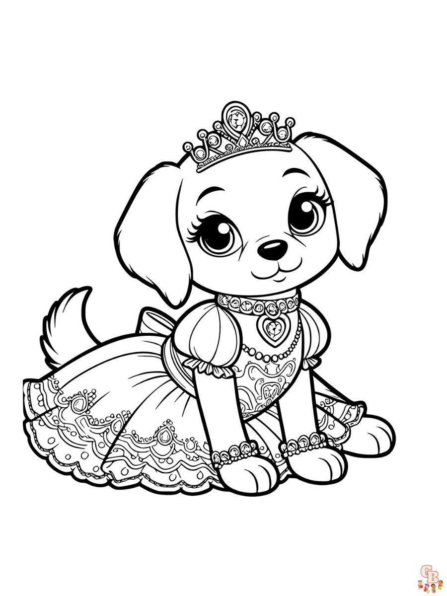princess dog coloring pages