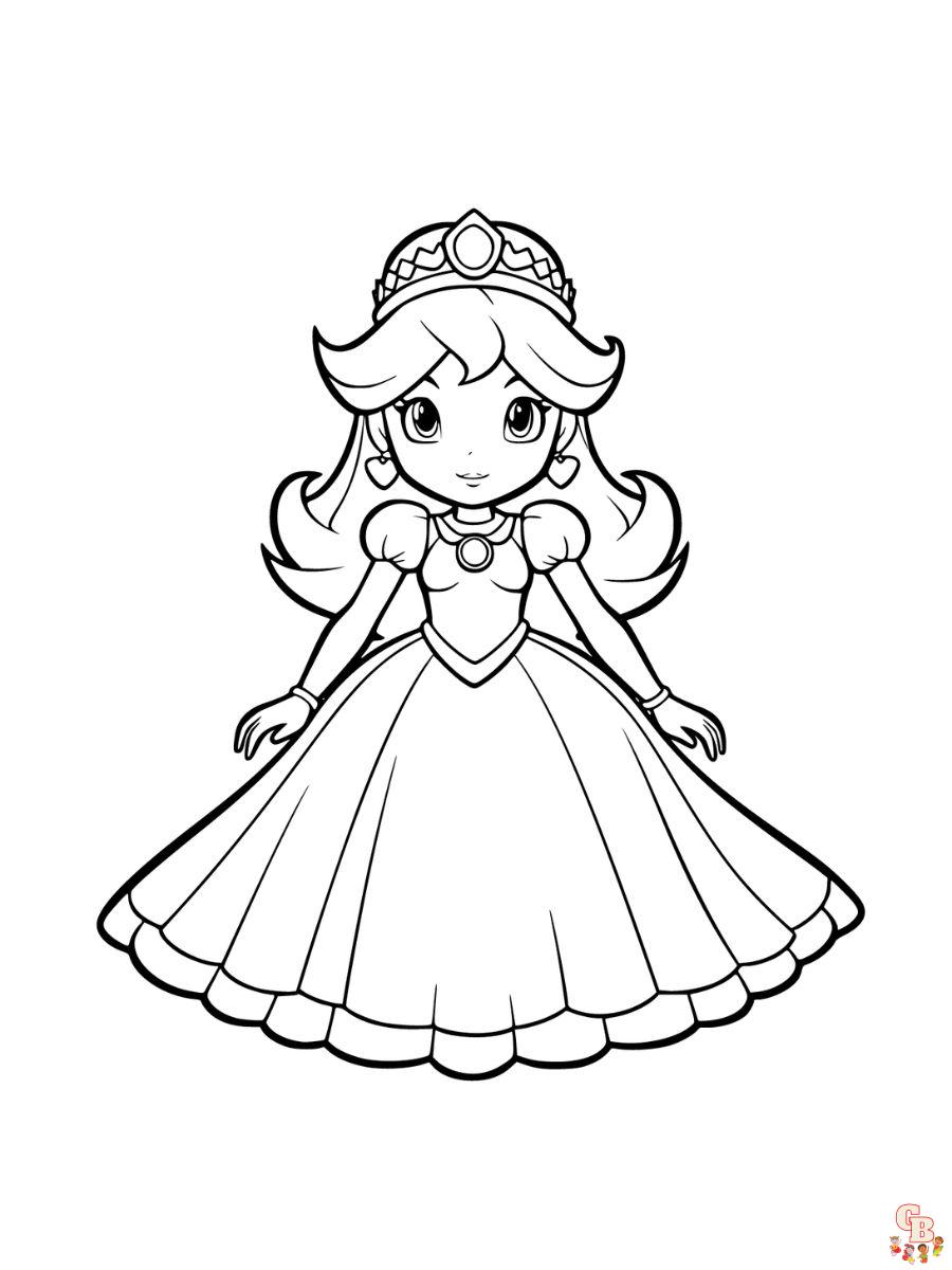 princess peach and mario coloring pages