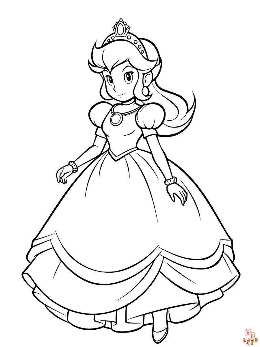 princess peach coloring page free