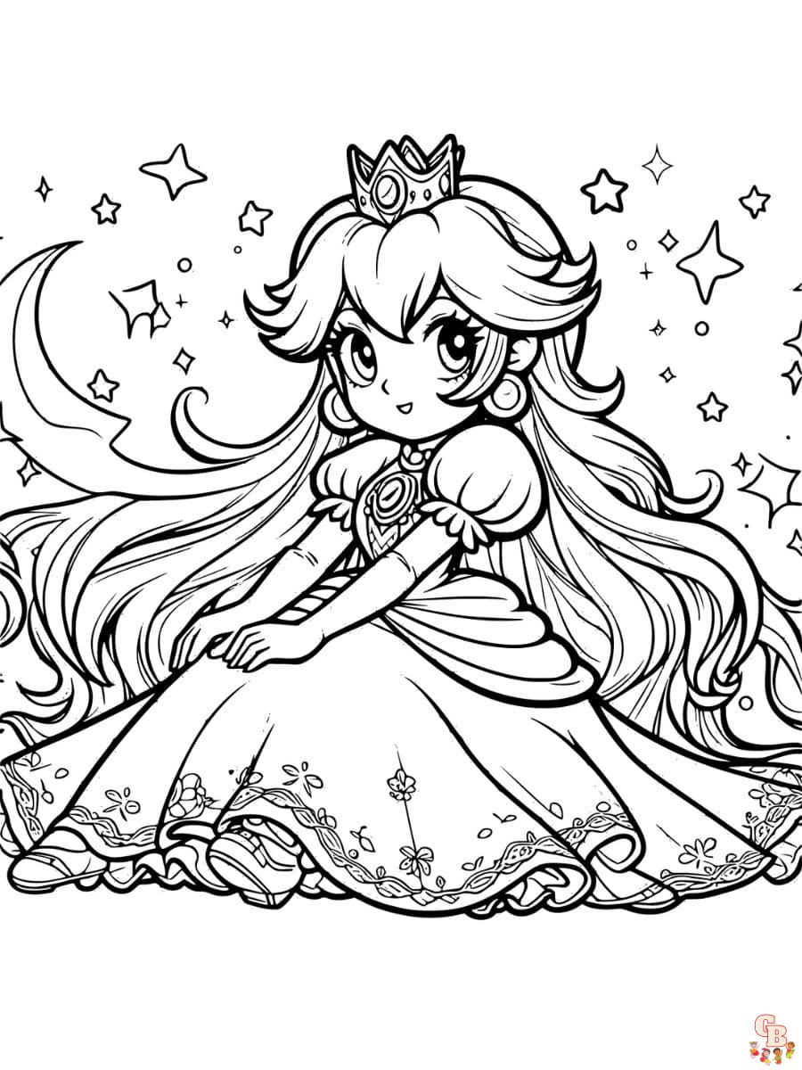princess peach desene de colorat