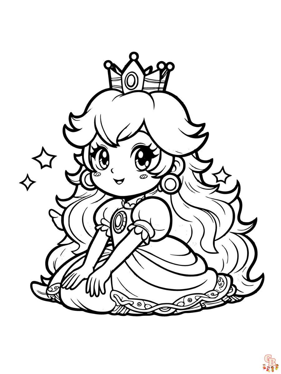princess peach printable desene de colorat