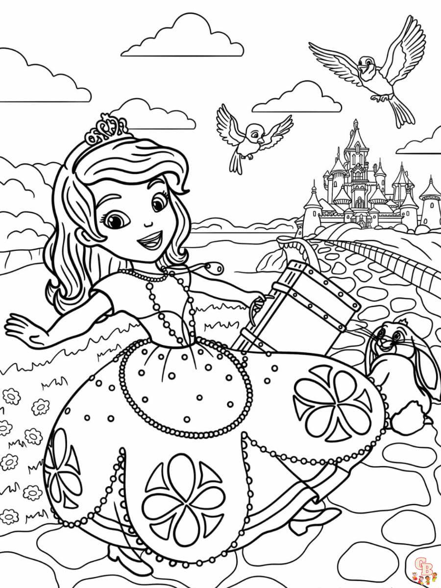 desenho da princesa Sofia para colorir