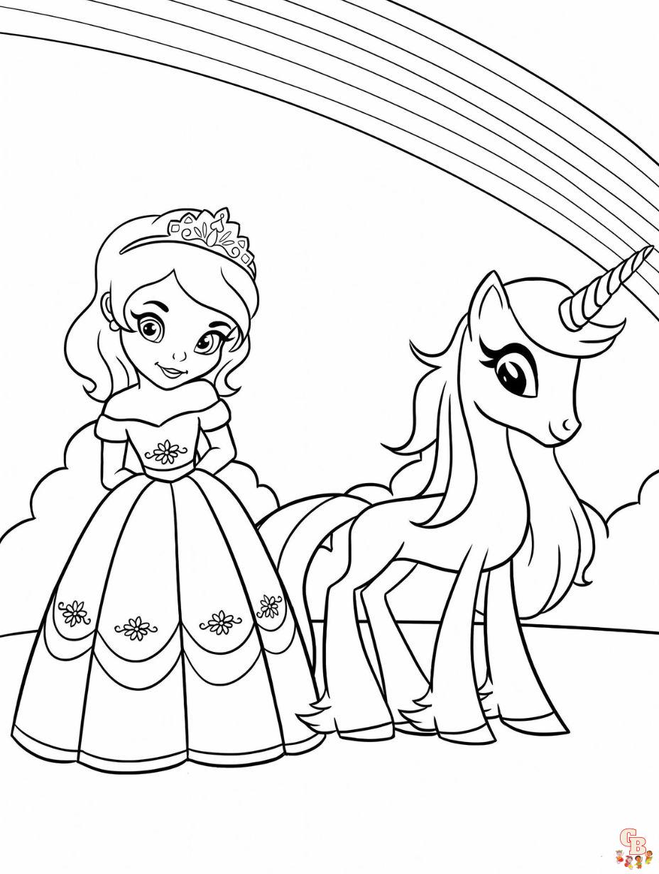 princess unicorn coloring page