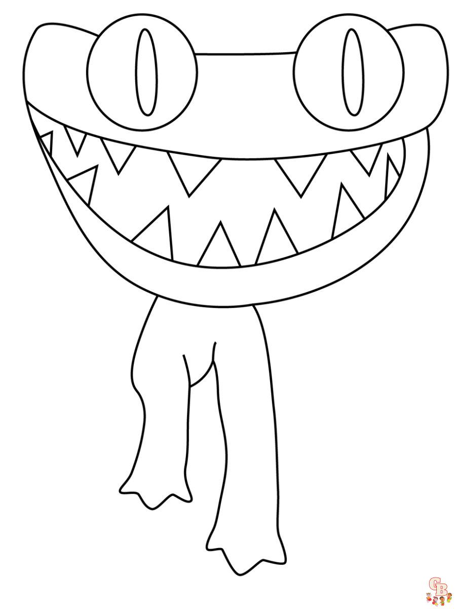 printable Cyan Rainbow friends coloring pages
