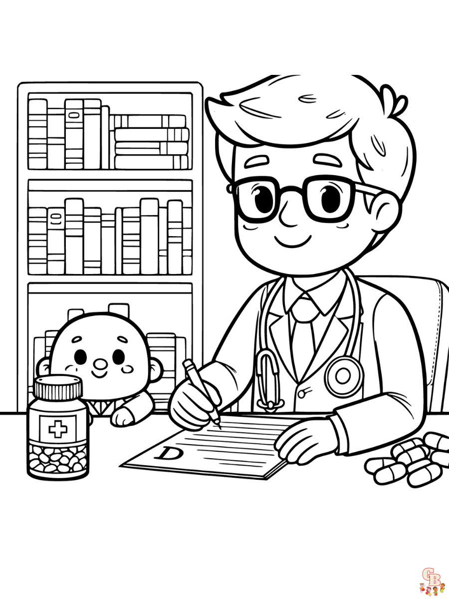 printable doctor coloring pages