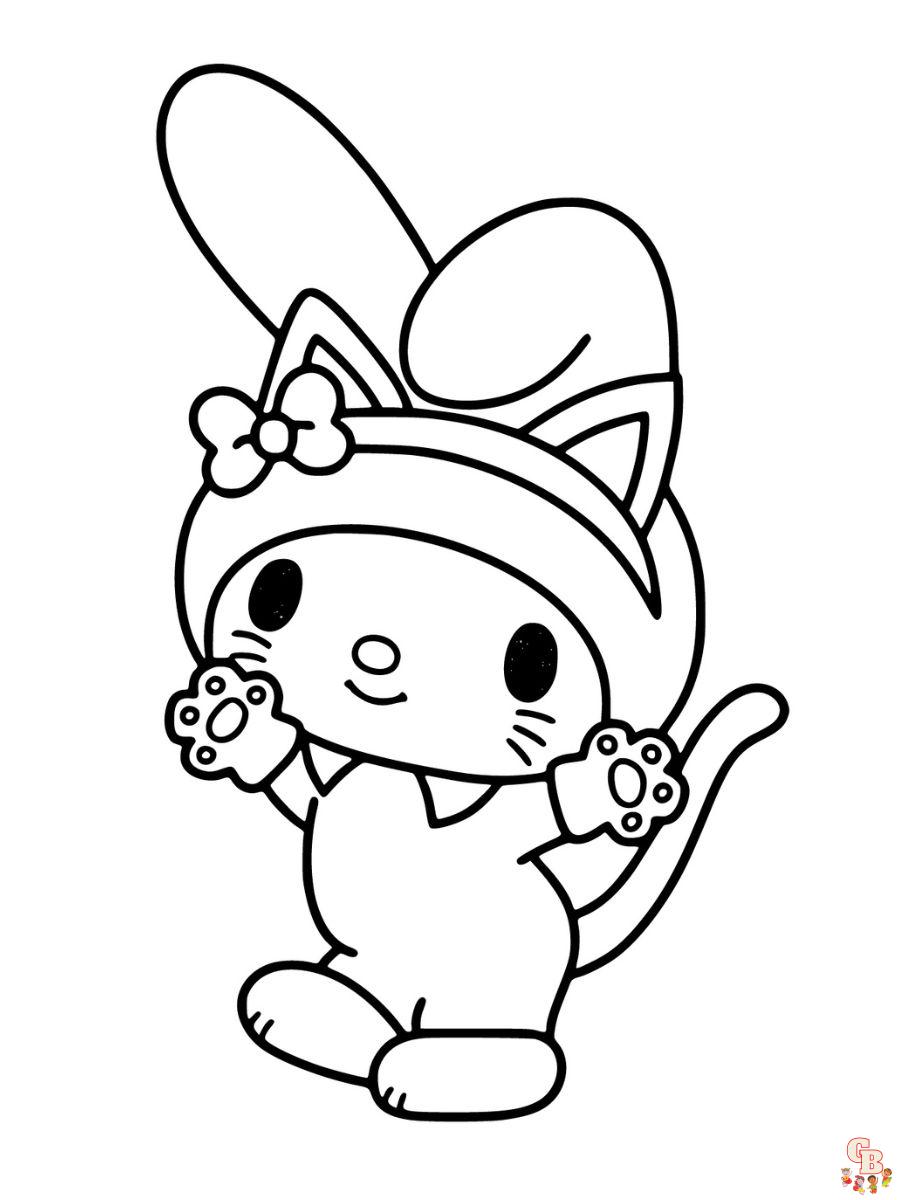 printable my melody coloring pages