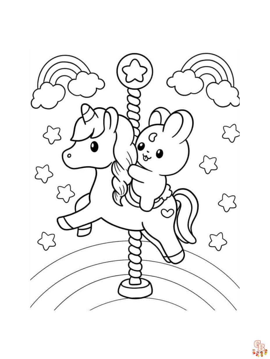 rainbow cute unicorn coloring pages