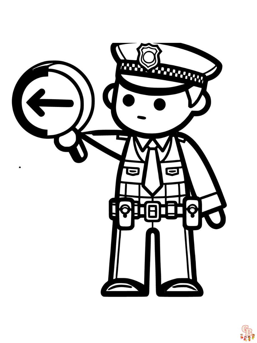 realistic police officer coloring pages