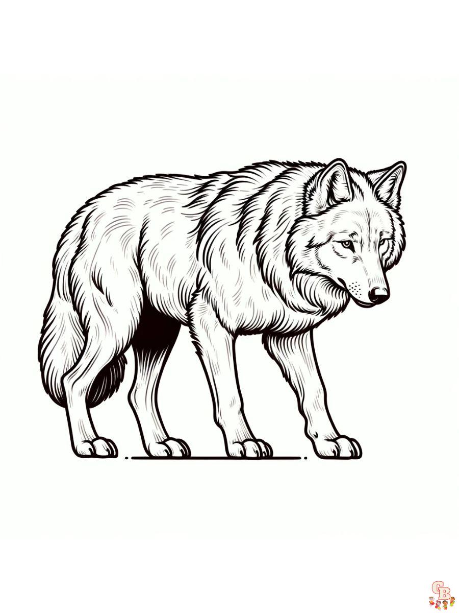 realistic wolf coloring pages Printable