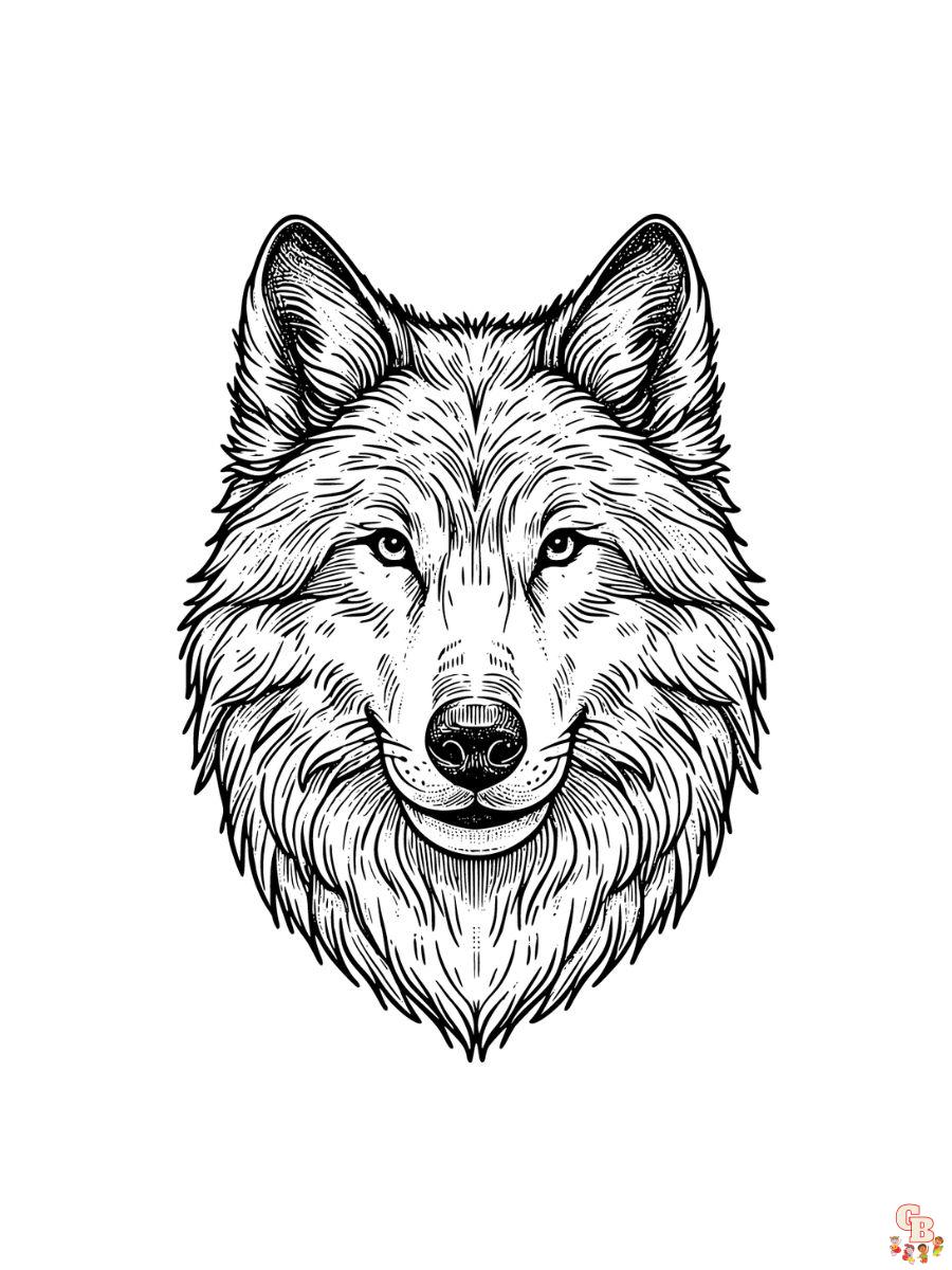 realistic wolf coloring pages free
