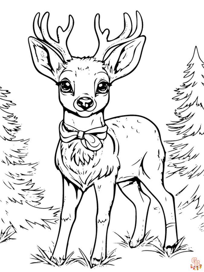 reindeer christmas coloring page