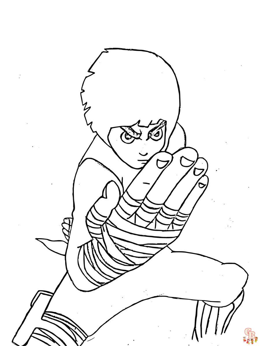rock lee as an adult coloring page