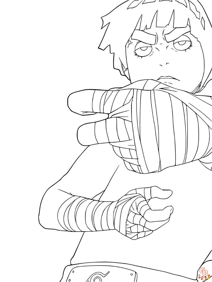 rock lee coloring pages