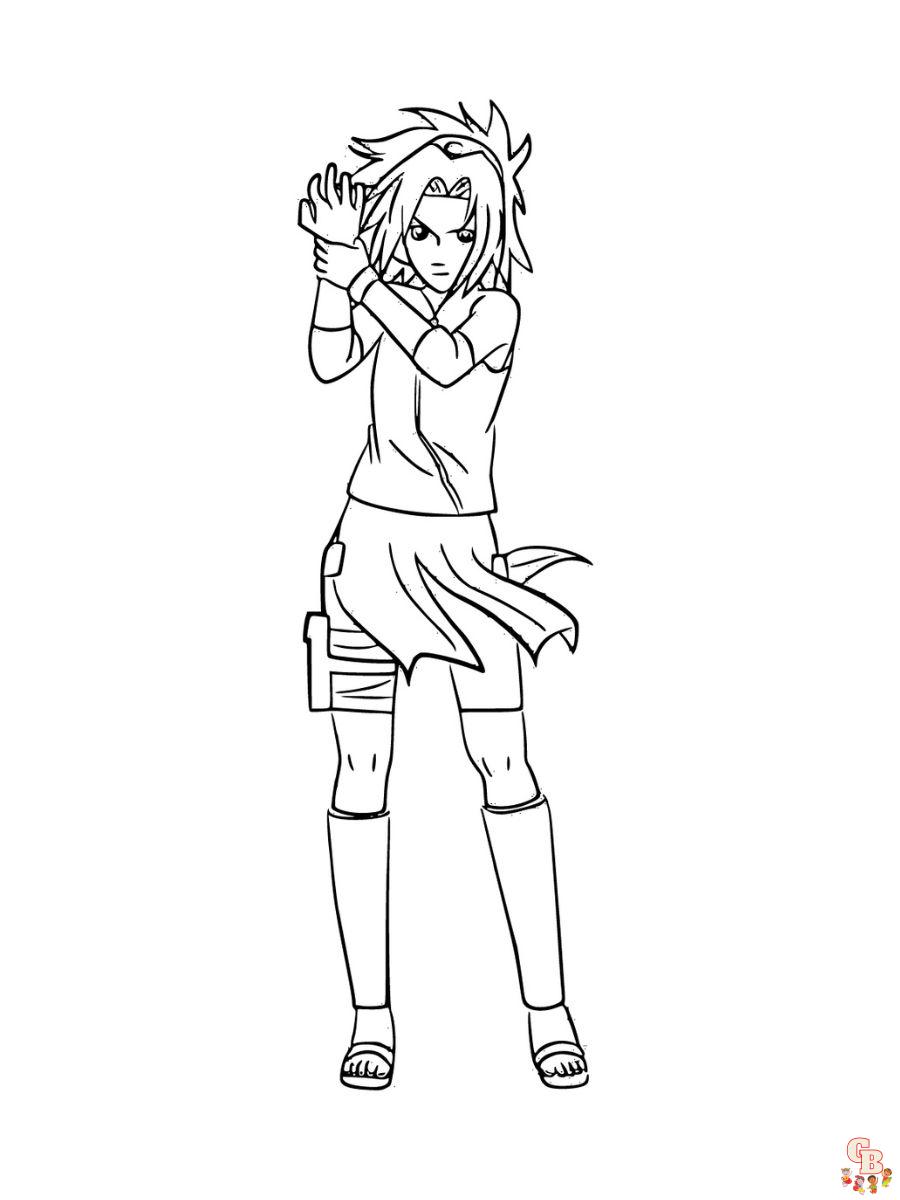 sakura coloring page for adults