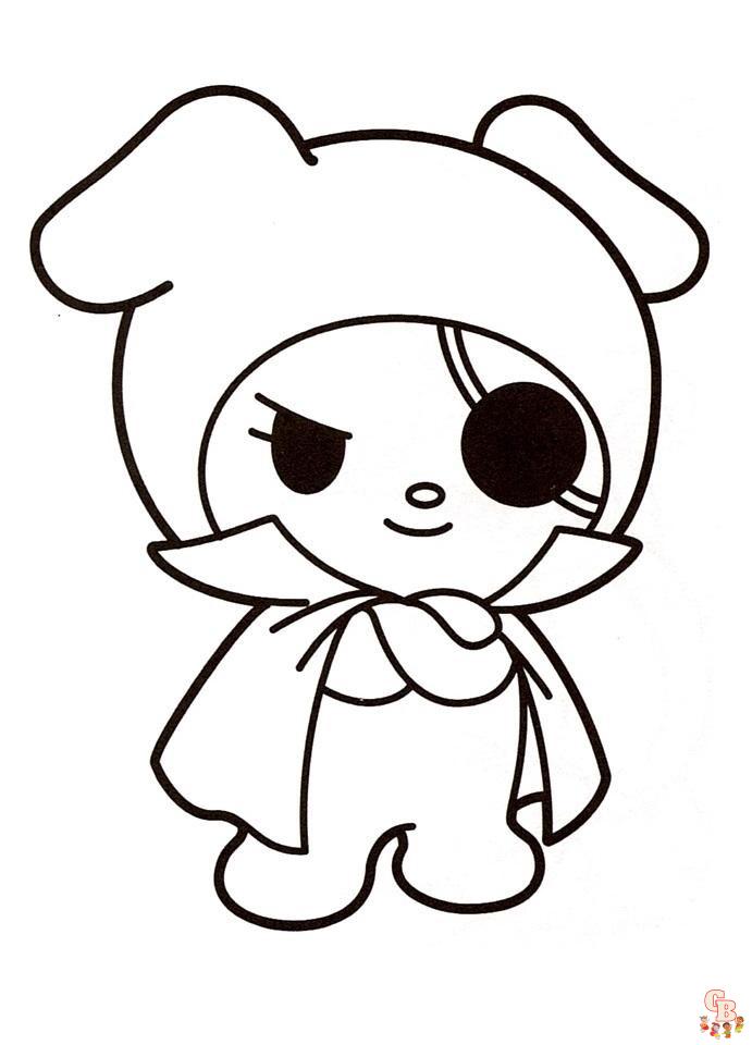 sanrio coloring pages kuromi free