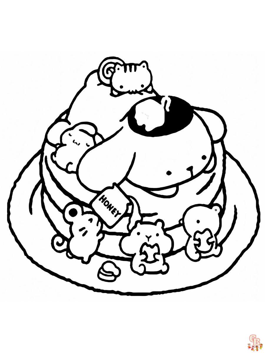 sanrio coloring pages pompompurin free