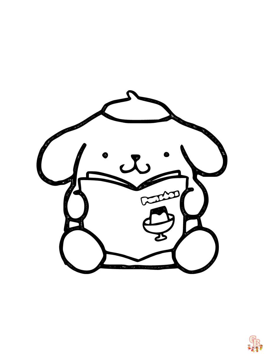 sanrio coloring pages pompompurin printable