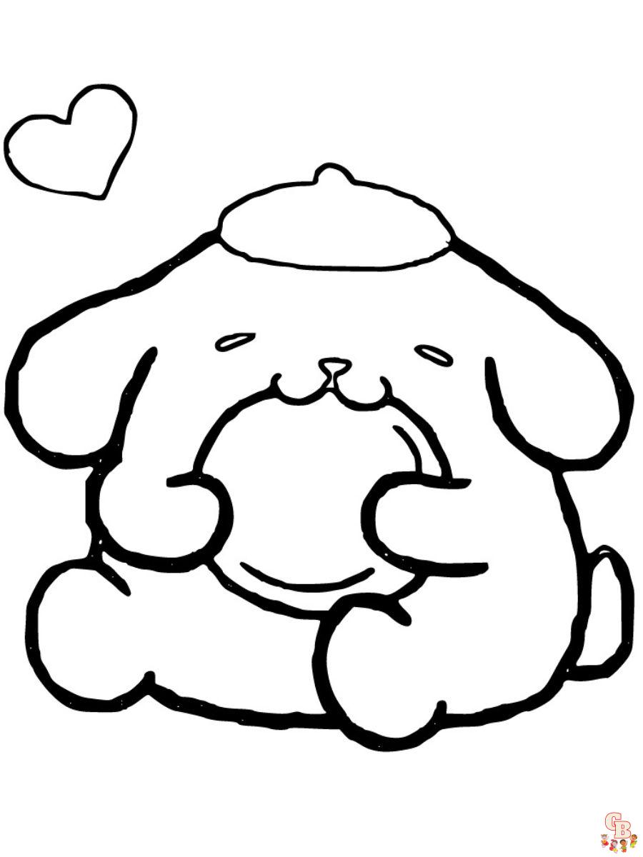 sanrio coloring pages pompompurin