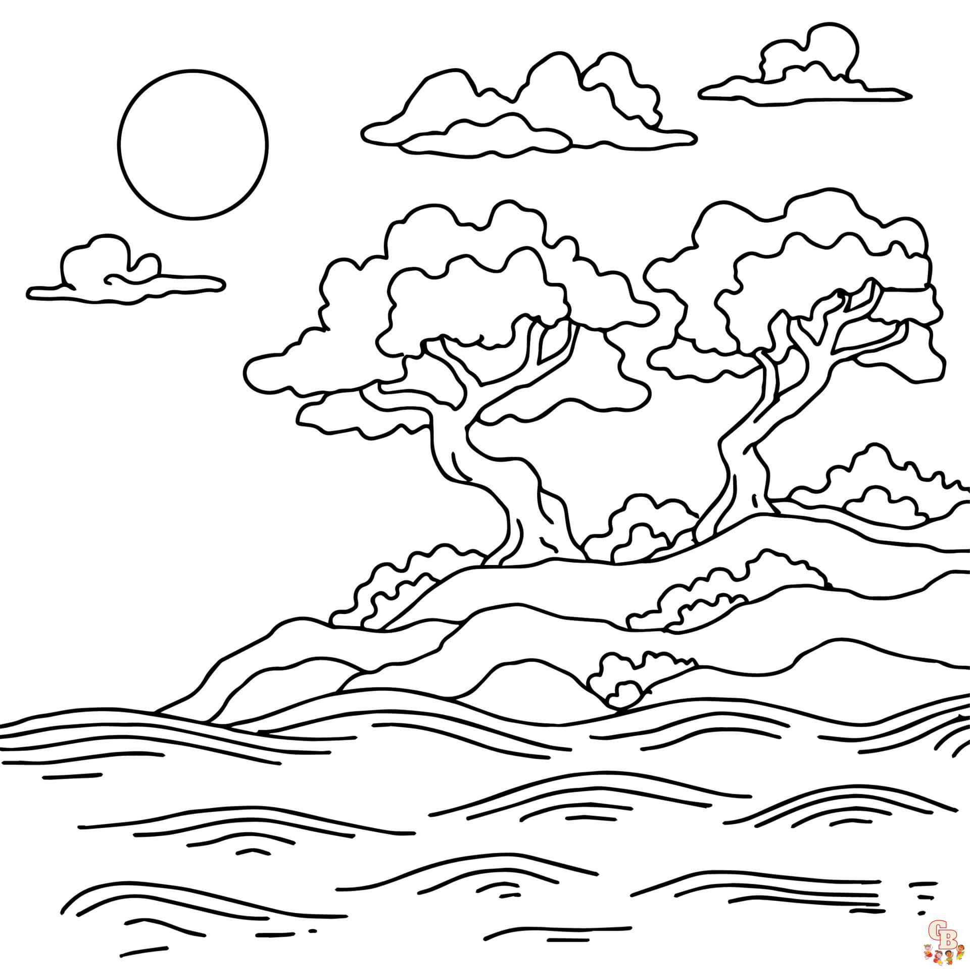 scenery coloring pages free printabe