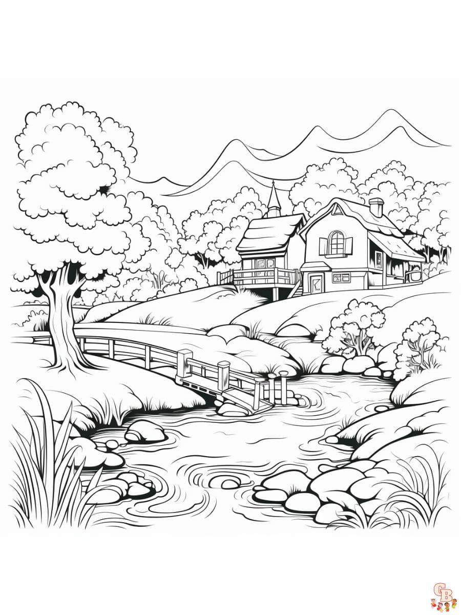 scenery coloring pages