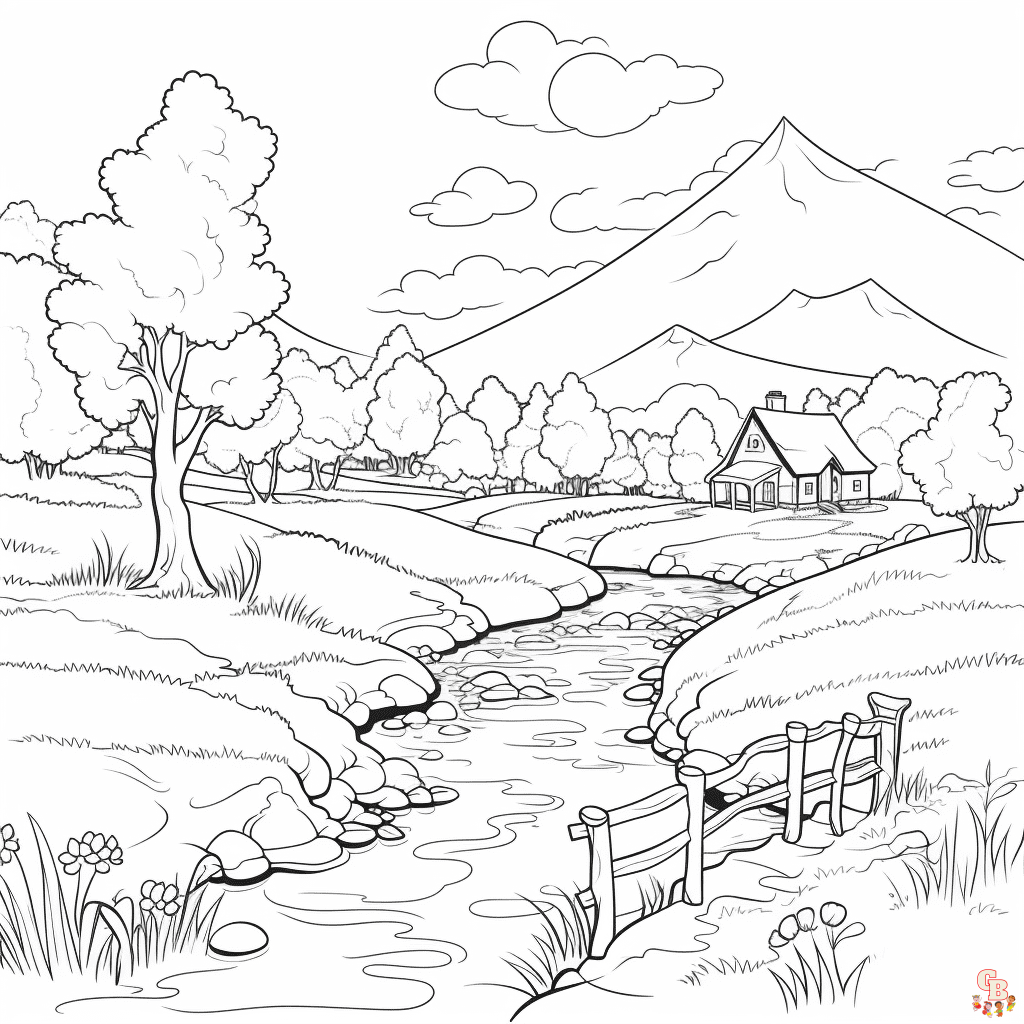 scenery coloring sheets free
