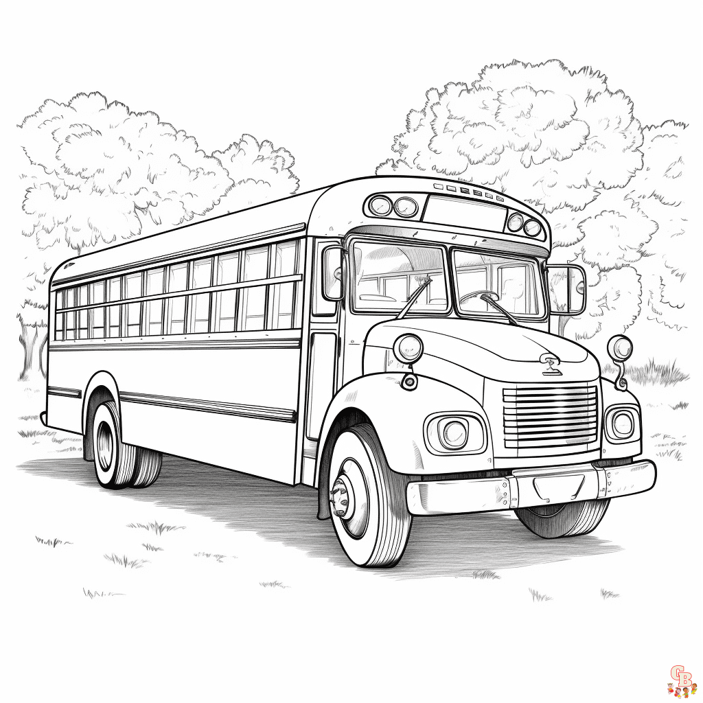school bus coloring sheets free