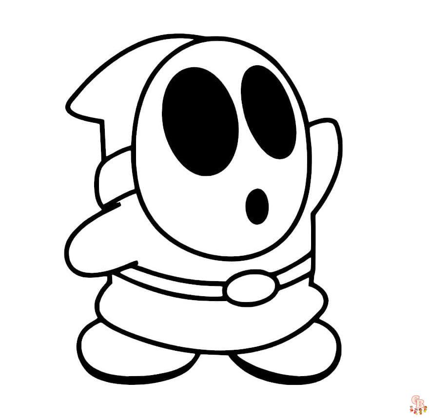 shy guy coloring pages to print