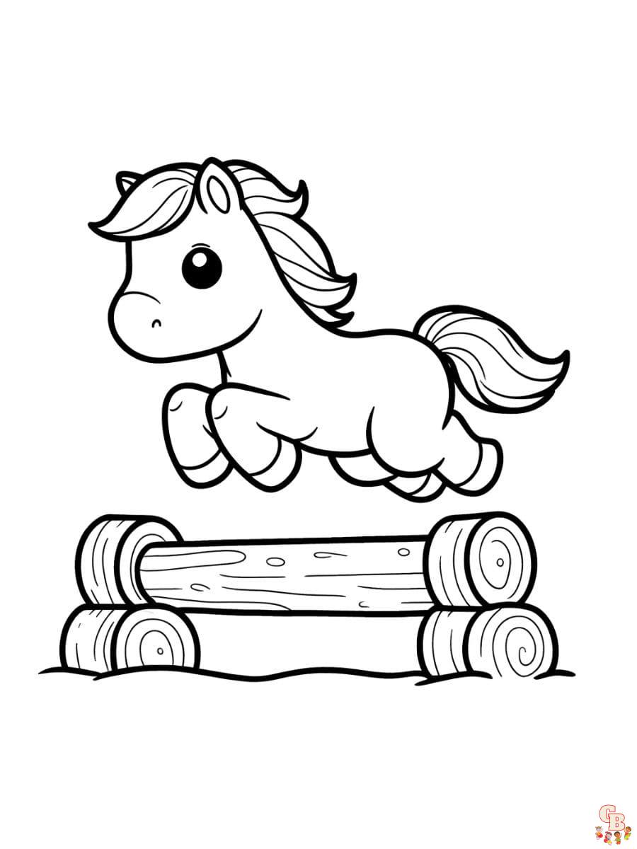 simple horse coloring page free