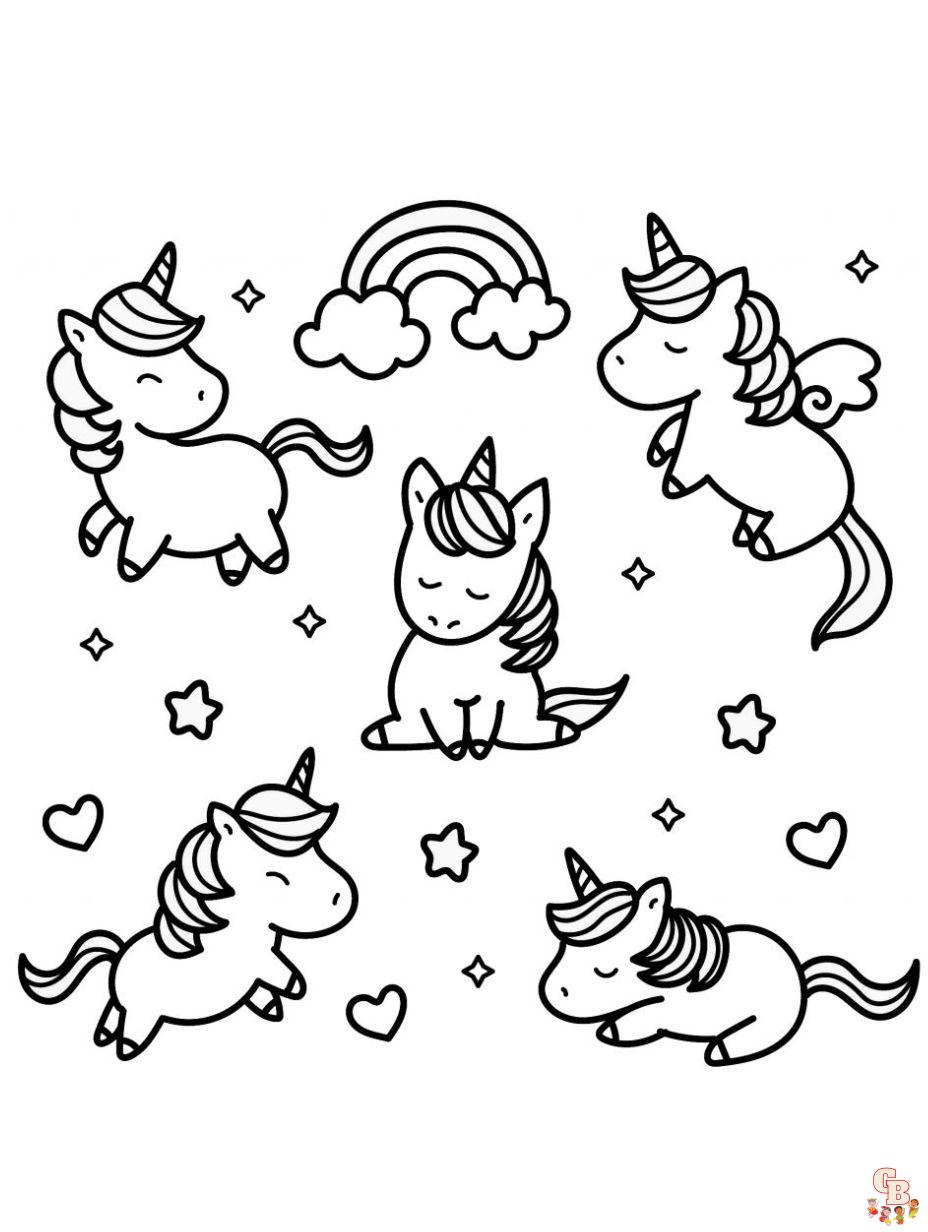 dibujos de unicornios pequeños para colorear