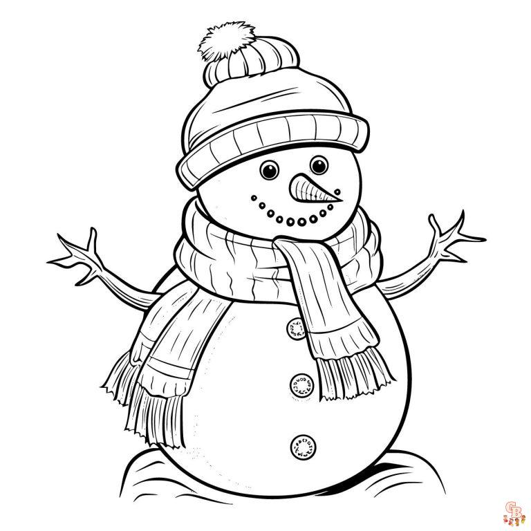 Snowman Coloring Pages Printable and Free For Kids