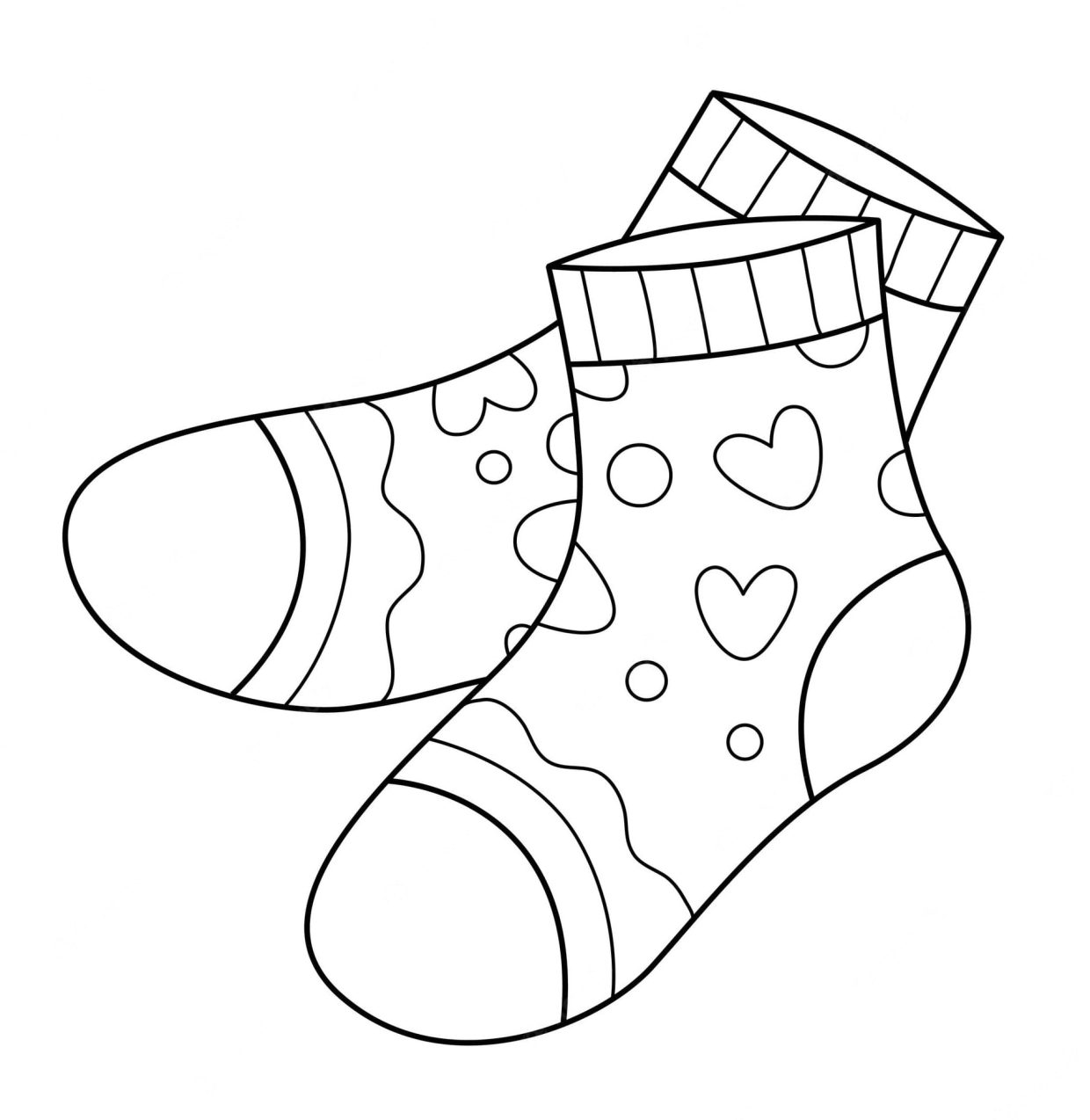 Printable Socks Coloring Pages Free For Kids And Adults
