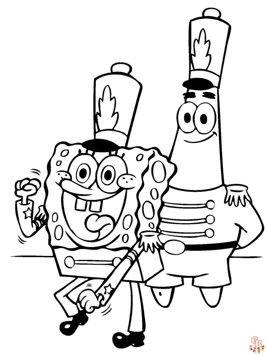 spongebob and patrick color page