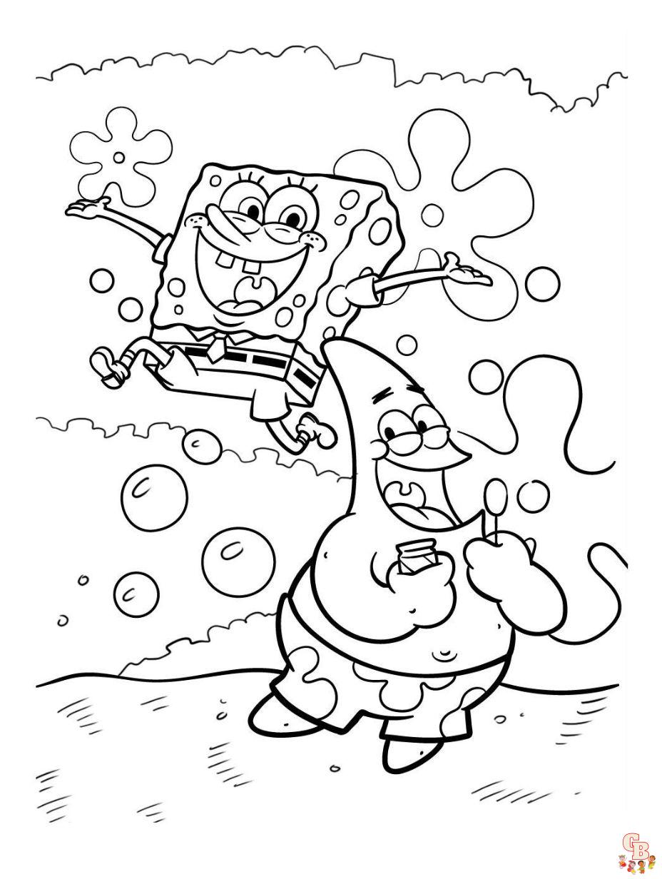 spongebob and patrick coloring page