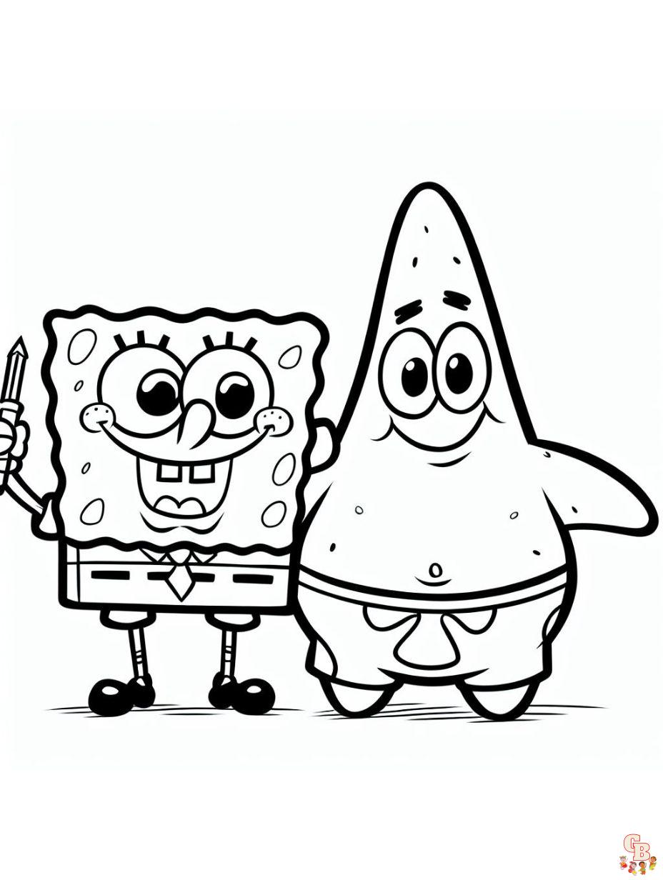 spongebob and patrick printable coloring pages
