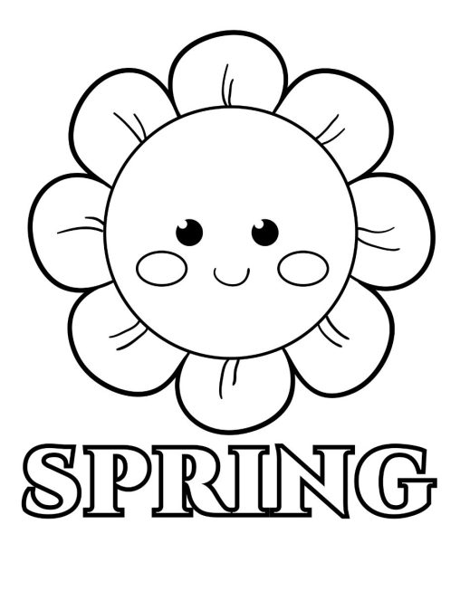 Free Spring coloring pages for kids 2023