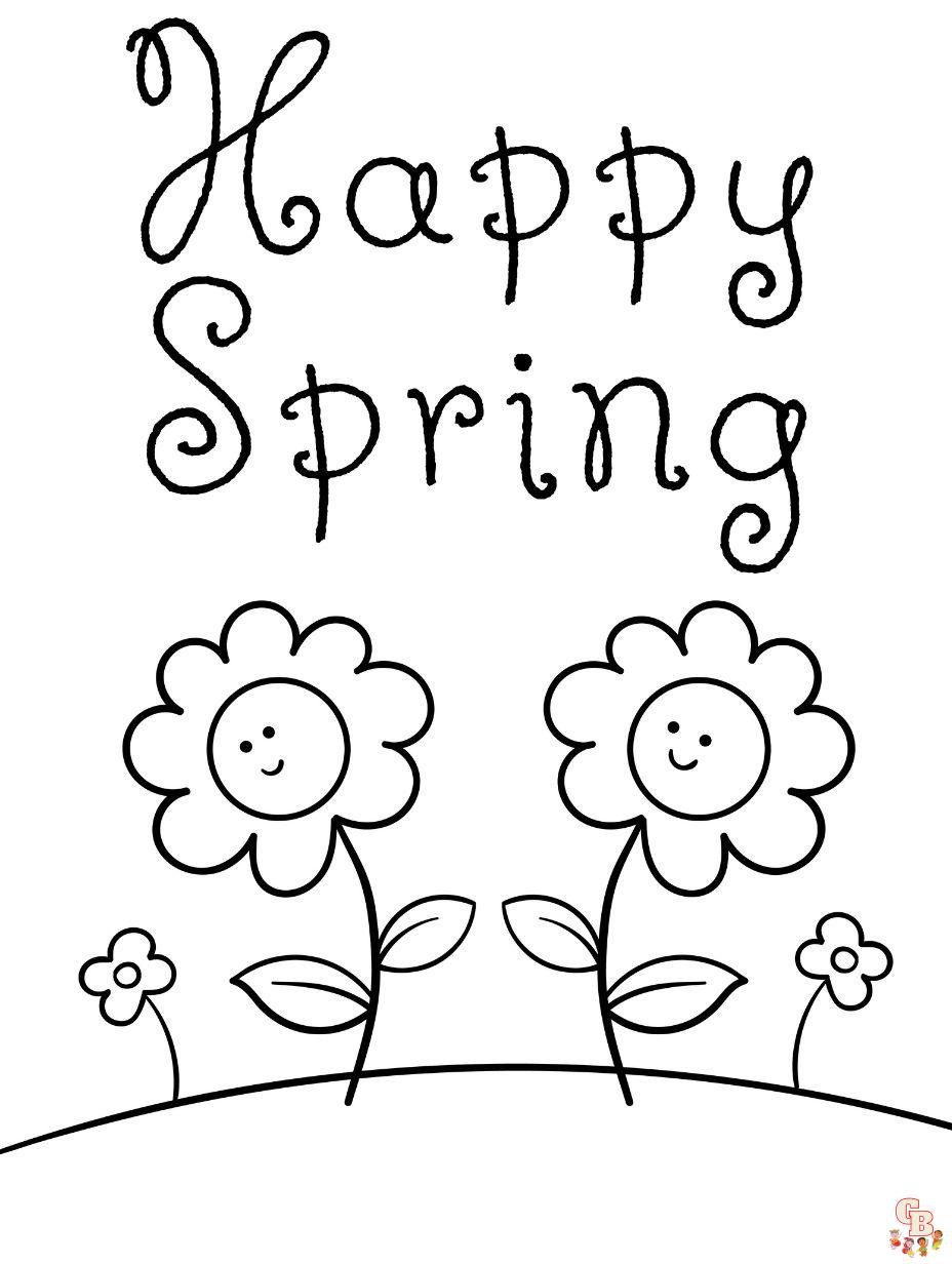 spring flower coloring pages