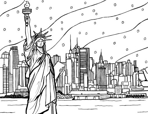 Printable Statue of Liberty Coloring Pages Free