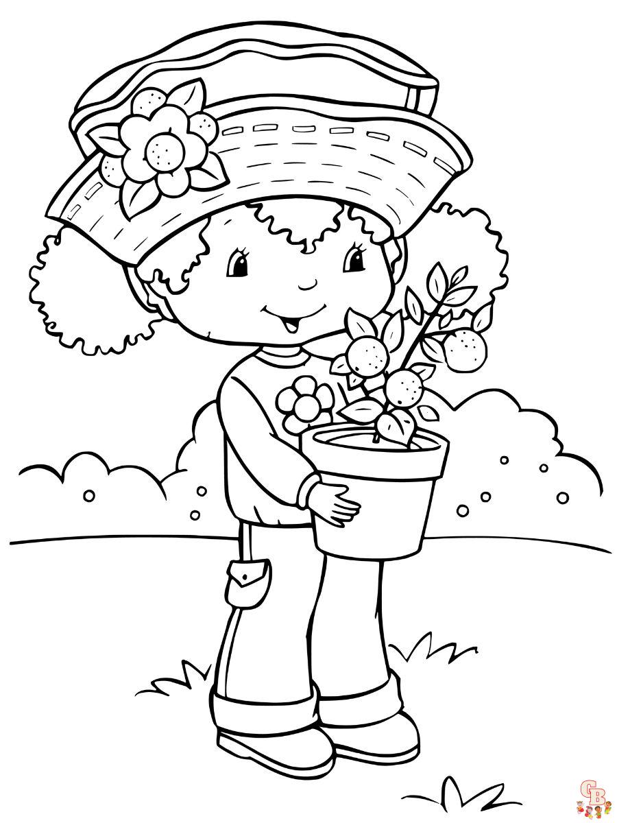 strawberry shortcake coloring book pages
