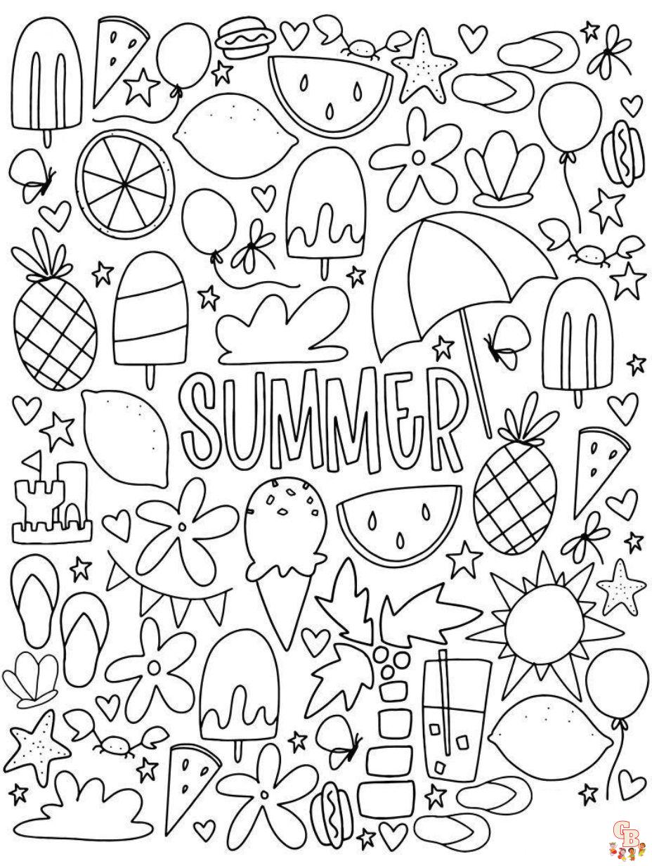 summer coloring pages for adults free printable